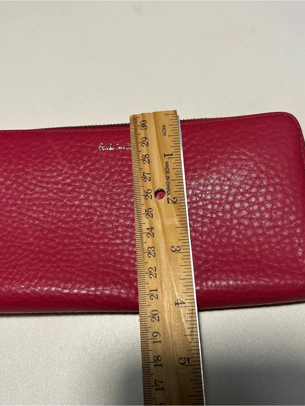 Paul Smith Fuchsia Pebbled Leather Zip Around Wallet